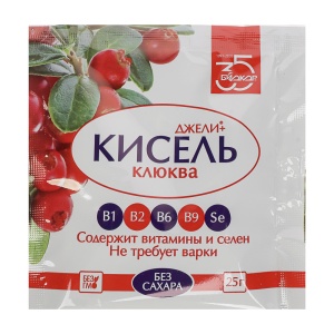 БАД к пище Кисель Джели+ с клюквой, без сахара, 25г