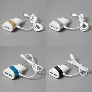 Сетевое зарядное устройство OL-730 Синий (microUSB)