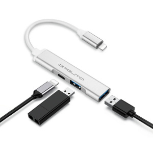 Концентратор Орбита OT-PCR19 Серебро USB-Lightning (2*USB, 2*Lightning)