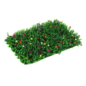 Изгородь искусственная тм INBLOOM, 60x40см, "Самшит с цветами", полипропилен