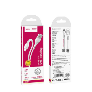 Кабель HOCO X37 Cool power (Lightning, 1м, 2.4А) Белый