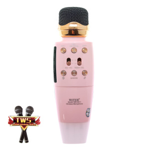 Микрофон WSTER WS-2011 Розовый (Bluetooth, динамики, USB)