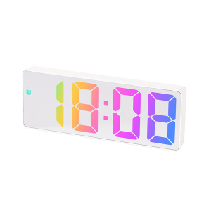 Часы настольные Орбита OT-CLT12 Белые  RGB (будильник, температура, дата)
