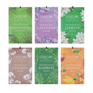 LADECOR Аромасаше 10гр, бамбук, хлопок, жасмин, лемонграсс, лаванда, манго