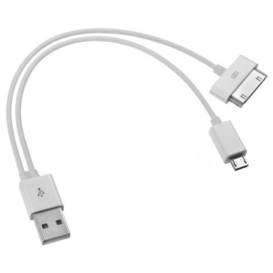 Кабель Орбита BS-3065 (USB - 2 разъема Samsung Tabs/MicroUSB, 20 см., черный)