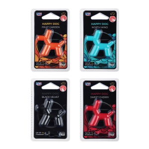NEW GALAXY Ароматизатор на дефлектор 10гр.,Happy Dog фрукт. сад,сладк.вишня,черн. бархат,север.ветер