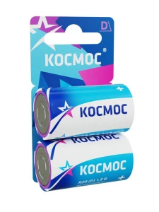 Элемент питания солевой D/R20 (блист.2шт) Космос