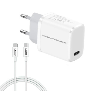 Сетевое зарядное устройство кабель Type-C  - Type-C 1.2м (PD,20Вт) Орбита OT-APU63 (PD,20Вт)
