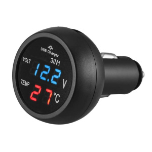 Автомобильное зарядное устройство TDS TS-CAU73 USB (QC.3.0,3500mA, вольтметр, термометр)