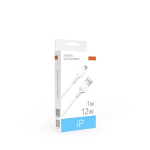 Кабель для зарядки USB(A)-iP BY Balance, 12Вт, 1 м, 2.4A, PVC, белый