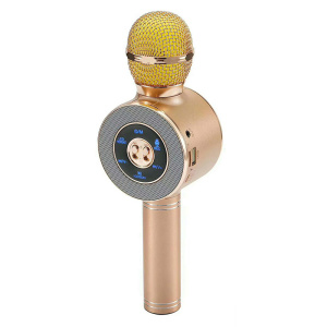 WSTER WS-668 Микрофон беспроводной (Bluetooth, динамики, USB) (УЦЕНКА)