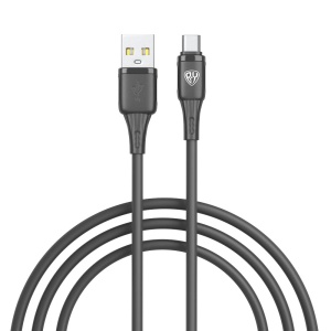 Кабель для зарядки USB(A)-Type C BY Twist, 36Вт, 1 м, 3A, гибкий силикон, чёрный