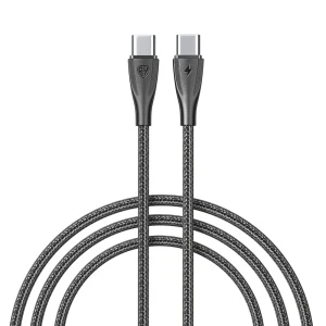 Кабель для зарядки Type C-Type C BY Nylon Pro, 60Вт, 2 м, 5A, нейлон, черный