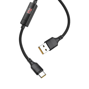 Кабель USB 2.4А HOCO S13 Черный (TYPE C) 1.2м