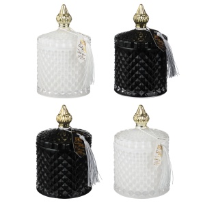 NEW GALAXY Свеча ароматизированная Blaсk&White 160гр. wood sage, white flower, bluebell, pear