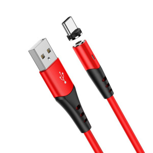 Кабель HOCO X60 магнитный Красный USB 2A (USB - Type-C) 1м