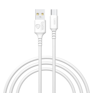 Кабель для зарядки USB(A)-Type C BY Fusion, 18Вт, 1 м, 3A, TPE, белый