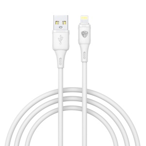 Кабель для зарядки USB(A)-iP BY Twist, 12Вт, 1 м, 2.4A, гибкий силикон, белый